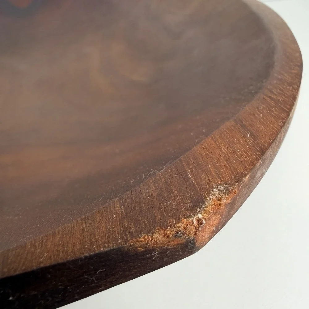 Hand Carved Teak Wood Decorative Bowl Fruit Bowl, Trinket Bowl Minimalist